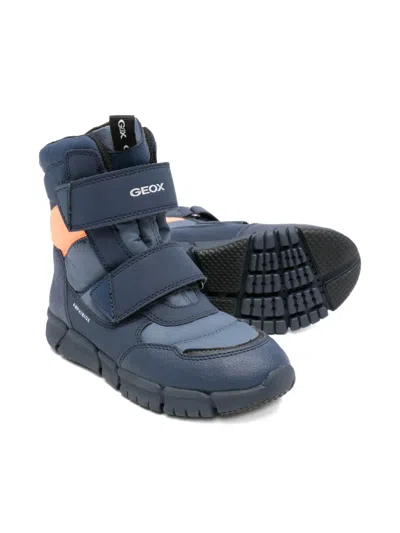 Geox Flexyper Strap Booties In Blue