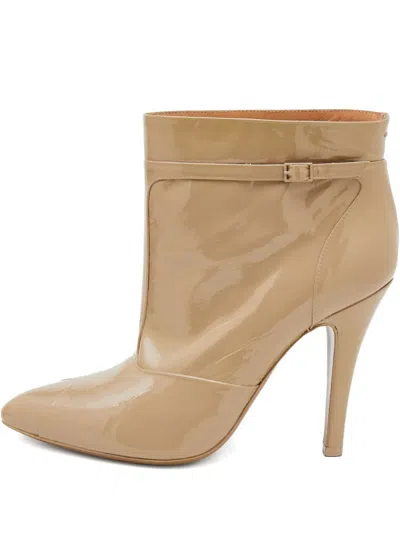 Pre-owned Maison Margiela 110mm Patent-finish Ankle Boots In Neutral
