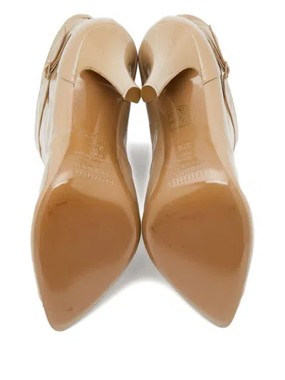 Pre-owned Maison Margiela 110mm Patent-finish Ankle Boots In Neutral
