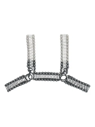Noir Kei Ninomiya Sphere-safety Pin Vest In Gray