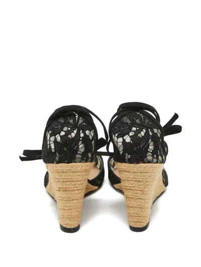 Pre-owned Valentino Garavani Lace Mesh Wedge Pumps
