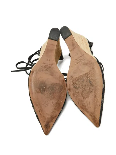 Pre-owned Valentino Garavani Lace Mesh Wedge Pumps