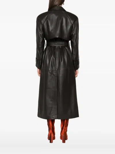 Ducie Leather Trench Coat