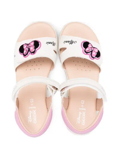 Geox Sandal Haiti Junior White/dark Pink In White
