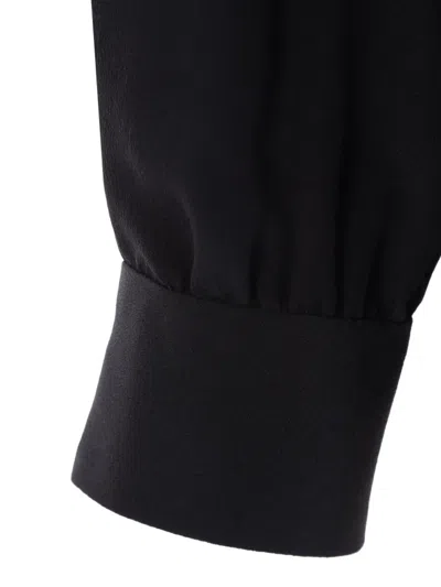 Gucci High-neck Panelled Blouse In Red