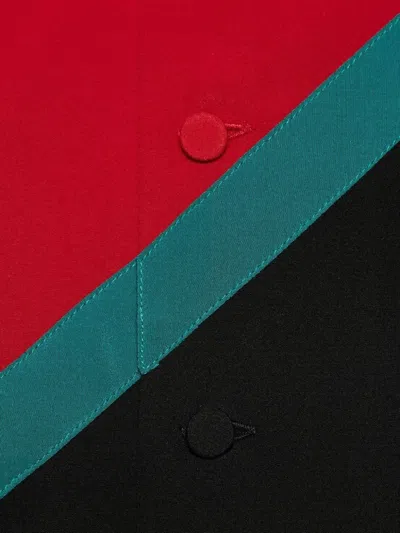 Gucci High-neck Panelled Blouse In Red