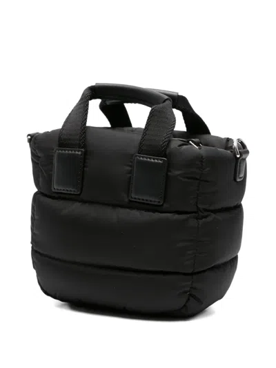 Moncler Micro Shoulder Bag With Quilted Design And Removable Strap In Black
