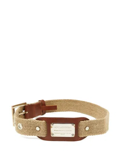 Pre-owned Dolce & Gabbana Canvas Belt In Neutral