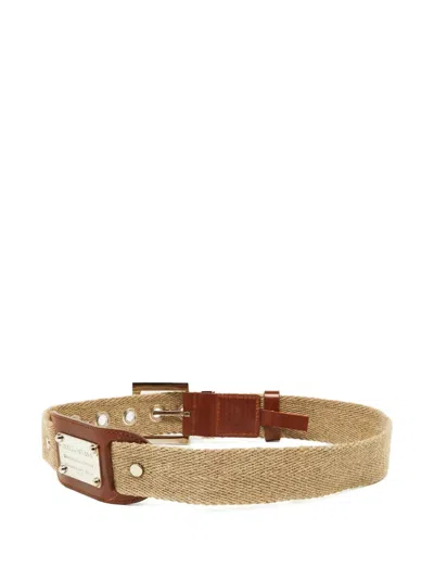 Pre-owned Dolce & Gabbana Canvas Belt In Neutral