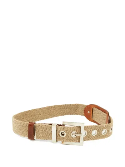 Pre-owned Dolce & Gabbana Canvas Belt In Neutral