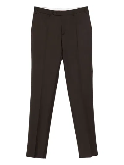 Canali Casual Pants With Belt Loops In Brown