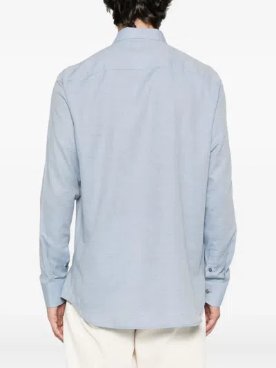 Brioni Button-down Shirt In Blue