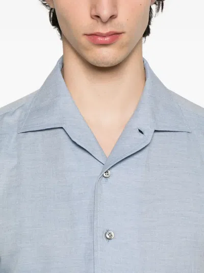 Brioni Button-down Shirt In Blue