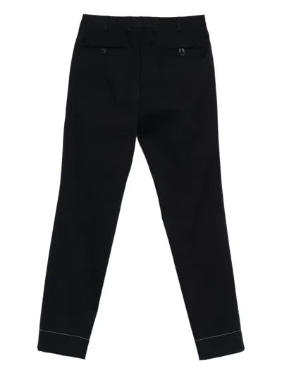 Brioni Contrasrt-stitching Trousers In Black