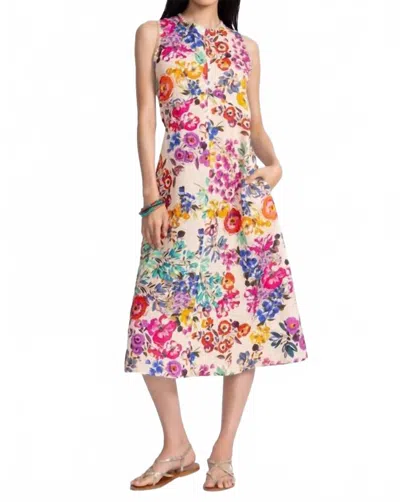 Johnny Was Linen Chevron Tank Dress Evalon In Multi