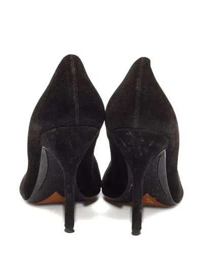 Pre-owned Saint Laurent 105mm Suede Pumps In Black