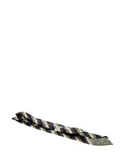 Pre-owned Giorgio Armani Striped Silk Tie In Multi