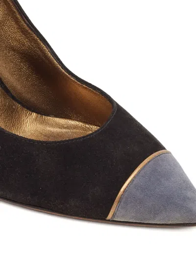 Pre-owned Saint Laurent 105mm Suede Pumps In Black