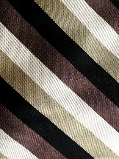 Pre-owned Giorgio Armani Striped Silk Tie In Multi