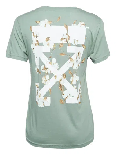 Pre-owned Off-white Flower Arrow T-shirt In Green