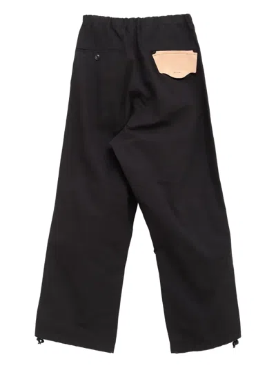 Miharayasuhiro Patch-pocket Ripstop Trousers In Black