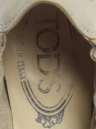 Pre-owned Tod's Buckle-detail Leather Ballet Flats In Neutral