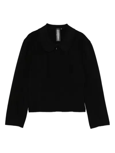 Norma Kamali Peter Pan-collar Long-sleeve Jacket In Black