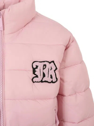 John Richmond Junior Logo-patch Padded Jacket In Pink