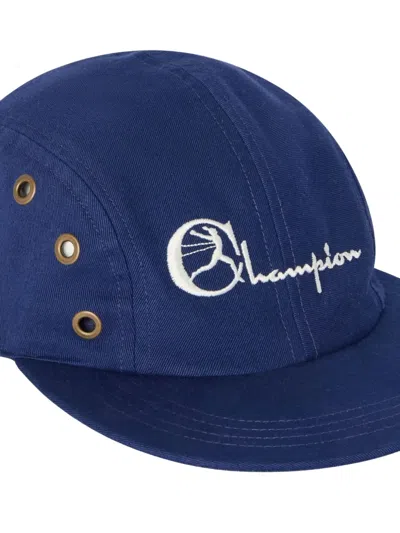 Champion Embroidered Eyeleted Baseball Cap In Blue