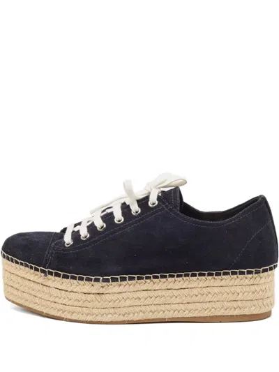 Pre-owned Miu Miu Lace-up Espadrille Sneakers