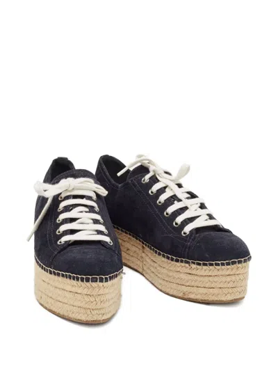 Pre-owned Miu Miu Lace-up Espadrille Sneakers