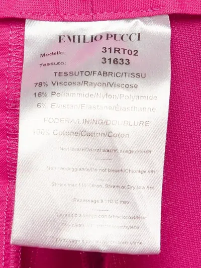 Pre-owned Pucci Jersey Trousers In Pink