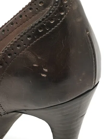 Pre-owned Tom Ford 120mm Brogue-detail Leather Pumps In Brown