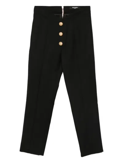 Balmain Buttoned Trousers In Black