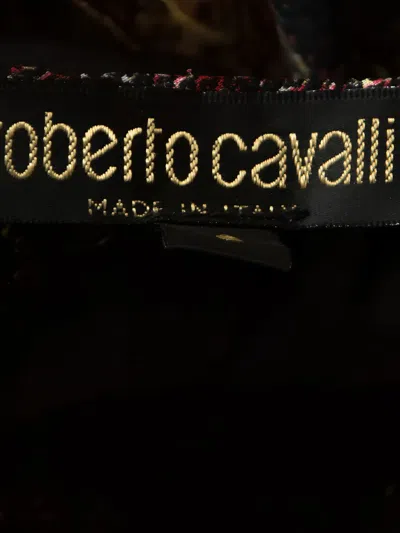 Pre-owned Roberto Cavalli Paisley-print Tied-neck Top In Black