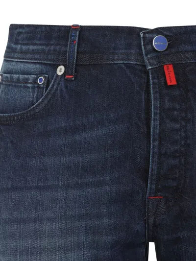 Kiton Tailored Blue Trousers In Cotton Blend