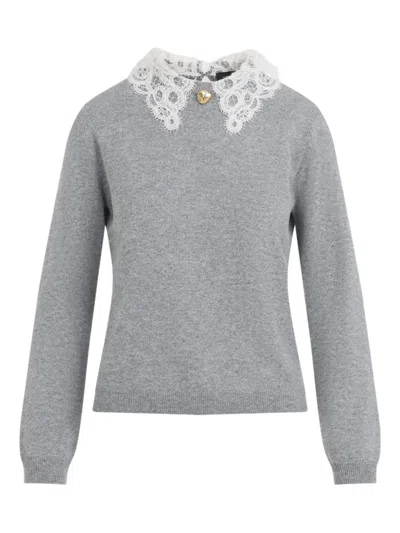 Fabiana Filippi Virgin Wool Lace Collar Pullover
