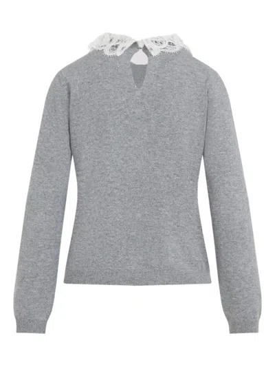 Fabiana Filippi Virgin Wool Lace Collar Pullover