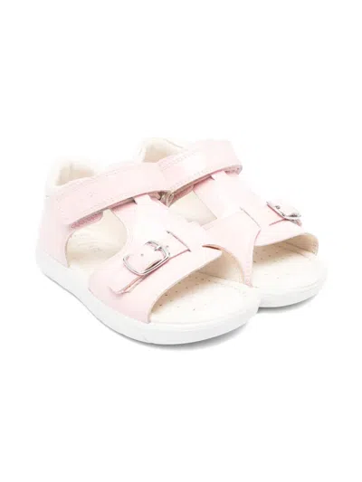 Geox Alul Buckle-fastening Leather Sandals In Pink