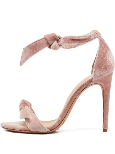 Pre-owned Alexandre Birman 105mm Velvet Heeled Sandals In Pink