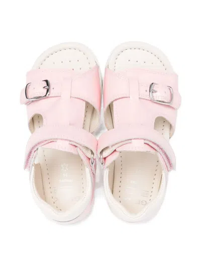 Geox Alul Buckle-fastening Leather Sandals In Pink