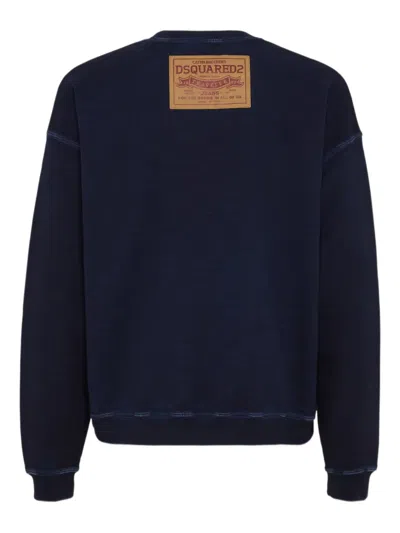 Dsquared2 Logo-patch Sweatshirt In Blue