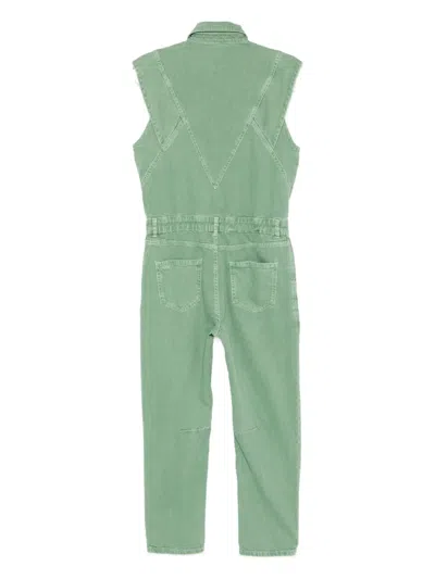 Ba&sh Figo Button-fastening Sleeveless Jumpsuit In Green