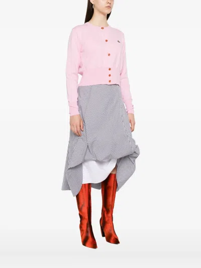 Vivienne Westwood Bea Orb-embellished Button Cardigan In Pink