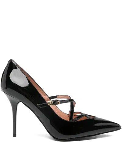 Love Moschino 100mm Leather Cross-strap Pumps