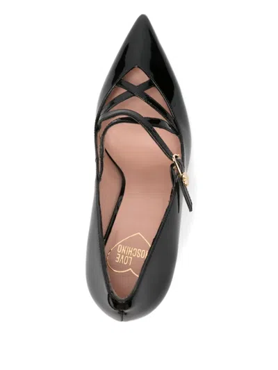 Love Moschino 100mm Leather Cross-strap Pumps