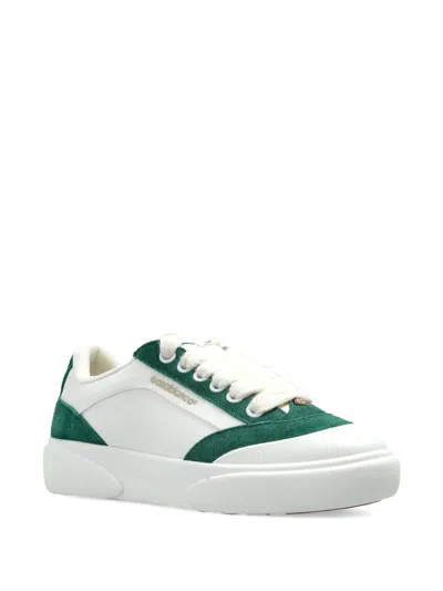 Casablanca Suede Leather Panelled Sneakers In White