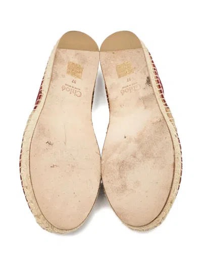 Pre-owned Chloé Whipstitch-trim Canvas Espadrilles