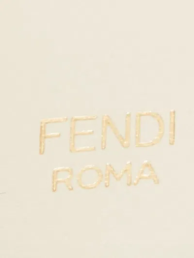 Pre-owned Fendi Zucchino Leather Shoulder Strap In White