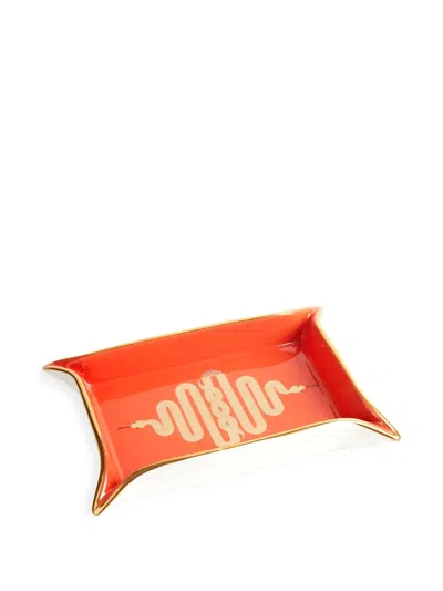 Jonathan Adler Snake-motif Serving Tray In Orange